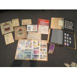 Three albums of stamps and cigarette card albums