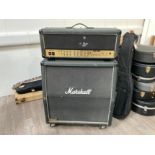 A Marshall TSL100 JCM2000 100 watt amplifier head with JCM900 lead 4x12 300W amplifier cabinet