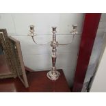 Two silver plated three sconce candelebra