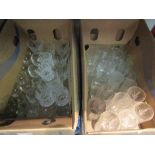 Three boxes of glass including cut glass, crystal, Edwardian, etc