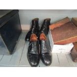 A pair of gents John White Westbury boots, size 8M, together with Jones Ludlow bench made brogues,