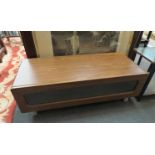 A modern retro looking low TV stand, oak effect, 37cm x 109cm x 47cm