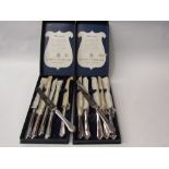 Mappin + Webb: two boxed sets of white metal knives