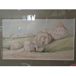 JASON PARTNER (XX): A watercolour 'Castle Rising, Norfolk', signed lower right, framed and glazed,