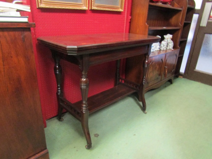 Attributed to Gillows of Lancaster a Victorian walnut card table the canted cover hinged swivel - Image 4 of 4