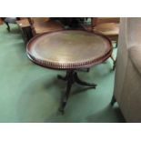 A Georgian style mahogany wine table in the manner of Bevan & Funnell the raised pierced brass