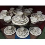 A Royal Worcester 'June Garland' pattern art dinner and tea service (approx. 64 pieces)