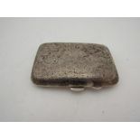 A silver engraved card case marked Birmingham, SML Ltd apprentice piece