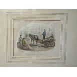 A small Victorian print of Yarmouth beach cart 1854 by Lock & Co., Together with a modern pencil