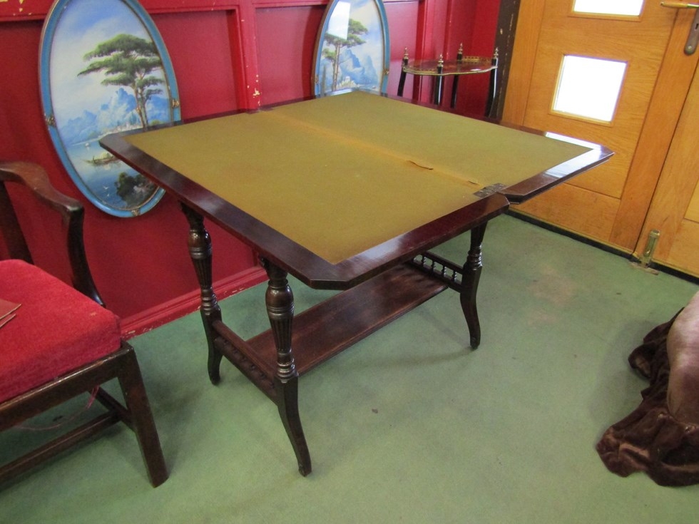 Attributed to Gillows of Lancaster a Victorian walnut card table the canted cover hinged swivel - Image 3 of 4