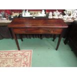 An 18th Century North Country mahogany and oak side/hall table the single frieze drawer over
