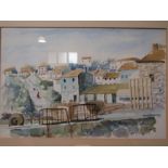 PETER EWENCE: A watercolour of Port Issac signed lower right and dated 1976, framed and glazed, 28cm