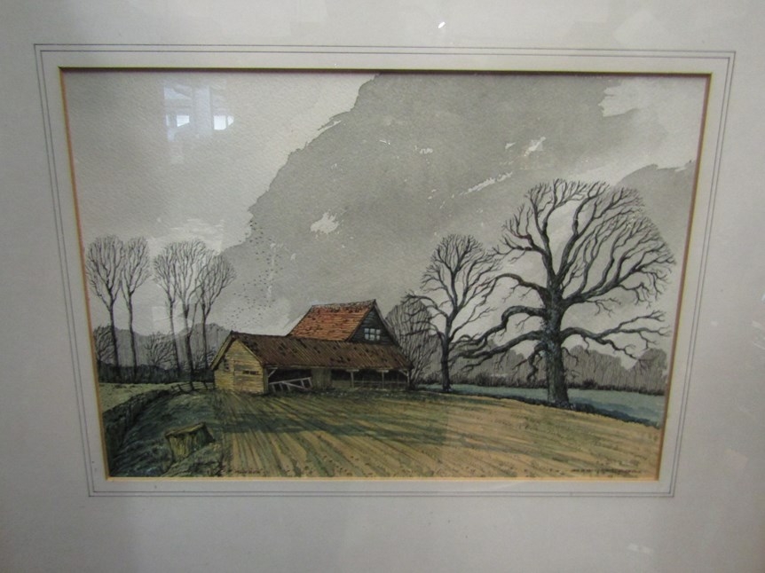 R. ALCOCK: Two ink and watercolours, local interest: Badingham and Themill, Wickham Market, framed - Image 3 of 5
