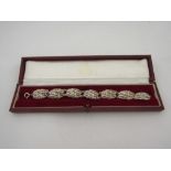 A filigree silver bracelet with 800 siver mark, in Garrard case, 19cm long