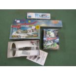 A Silverlit Palm-Z radio control airplane together with three free flight model aircraft to