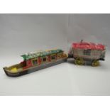 Two unboxed Sylvanian Families playsets to include Rose of Sylvania canal boat and Gypsy Caravan