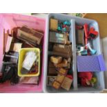 A collection of assorted dolls house furniture and accessories