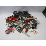 A collection of loose playworn Playmobil emergency services playsets, vehicles and accessories