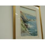 ARTHUR ROYCE BRADBURY (1892-1977): "Sark looking along the coastline", watercolour, 37cm x 27.5cm,