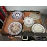 Two boxes of 19th Century plates, some a/f