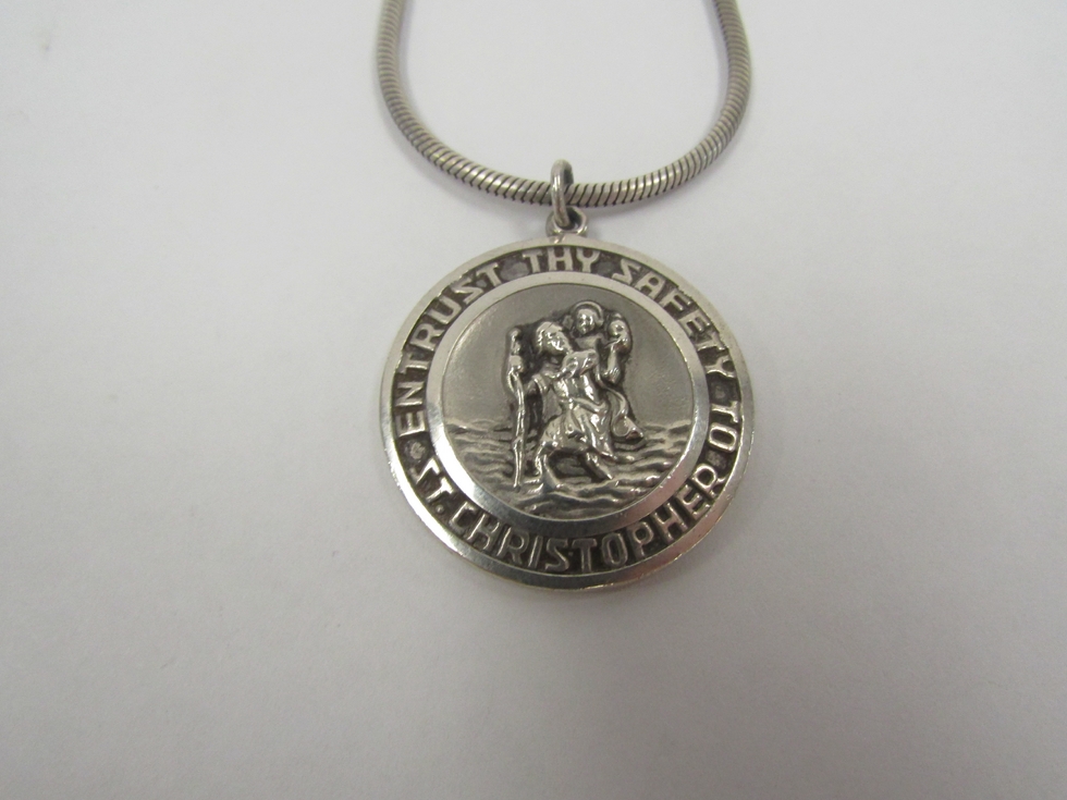 A Georg Jensen silver St Christopher pendant on associated chain - Image 2 of 3