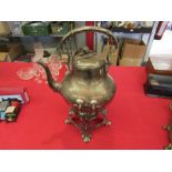 A James Dixon & Son ornate silver plated spirit kettle of floral design