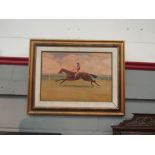 BEN MARSHALL: An oil on board of a racehorse "Mameluke" at St Leger, signed and titled lower