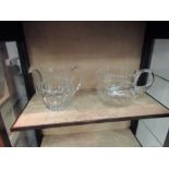 A cut glass jug and a similar example (2) a/f