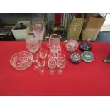 A selection of glassware including Royal Brierley and Edinburgh crystal, also Perthshire and