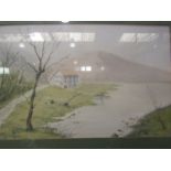 ALLEN STONE: Watercolour entitled "Lakeland View", framed and glazed, 20cm x 30cm, monogrammed lower