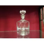 A Krosno Polish glass decanter with stopper, golf ball effect to base