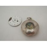 A silver pocket watch, movement stamped Thom. Nurse, Lynn 1816, a/f loose enamel dial