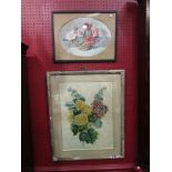 Two floral watercolours; Roses in a basket by Beryl Alice Matchwick (1907-1998), signed lower