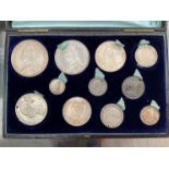 A part set of Jubilee head silver coinage, crown, double florin, 1/2 crown, florin, shilling and six