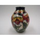 A Moorcroft Christmas Hellebore pattern vase by Rachel Bishop No.150, 14cm tall, boxed