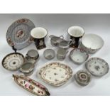 A collection of 18th and 19th Century porcelain including Newhall, some restored