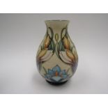 A Moorcroft Spring Pearl pattern vase by Philip Gibson, 19cm tall, boxed