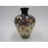 A Moorcroft Queens Meadow pattern vase by Rachel Bishop, 13/200, 18cm tall, boxed