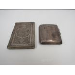 Two cigarette cases including Arabic white metal and Fergenbaum and Son, Birmingham 1946