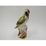 A Royal Crown Derby Newstead Woodpecker, 104/750, gold stopper, boxed with certificate