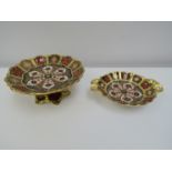 Two Royal Crown Derby Old Imari pedestal dishes