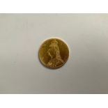 An 1887 Queen Victoria Jubilee head gold £2 coin