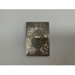 A Victorian silver card case, chased foliage design, Birmingham