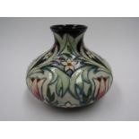 A Moorcroft Cecil pattern squat form vase signed by Sian Leeper 52/100, 10cm tall