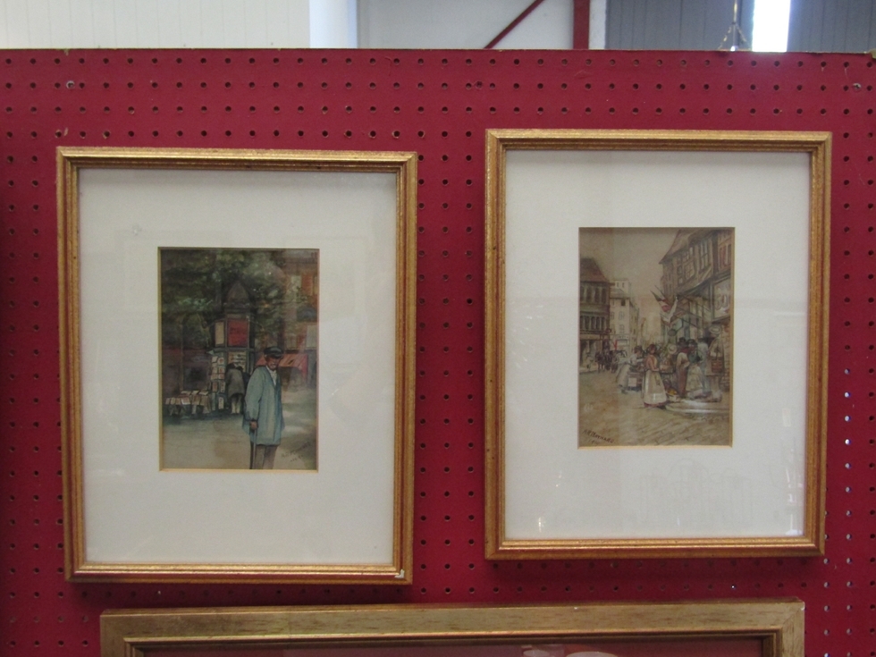 A pair of watercolours by A R Maynard and a watercolour by Edward Darby (1928-2009) Norfolk artist