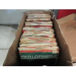 A box of 1960's vinyl singles