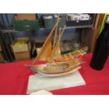 A presentation model of a Dhow, a Middle Eastern ship