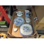 A selection of Spode blue and white including "The Blue Room Collection" jugs and plates