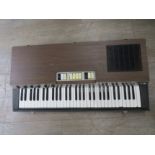 A late 1960's/early 1970's Gem Jumbo 61 keyboard/organ, cased, two keys a/f