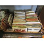 A large box of 1980's vinyl singles